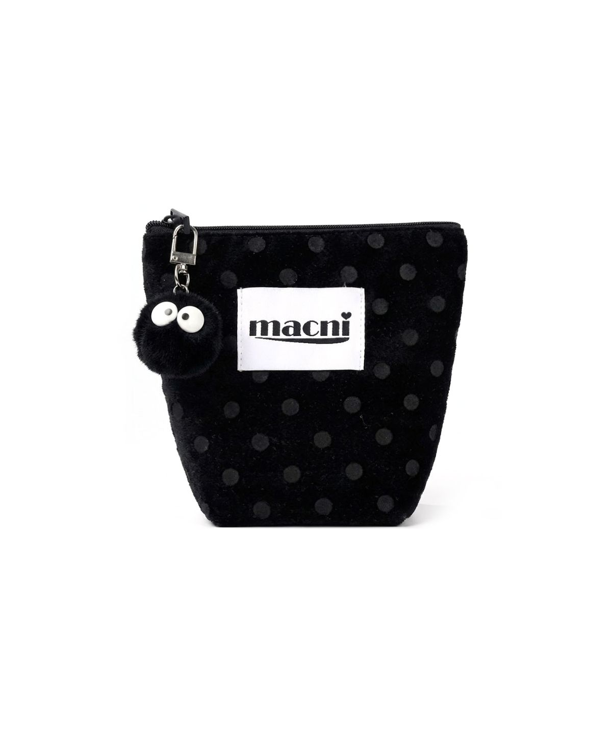마크니(MACNI) DOT VELVET STANDY POUCH BLACK