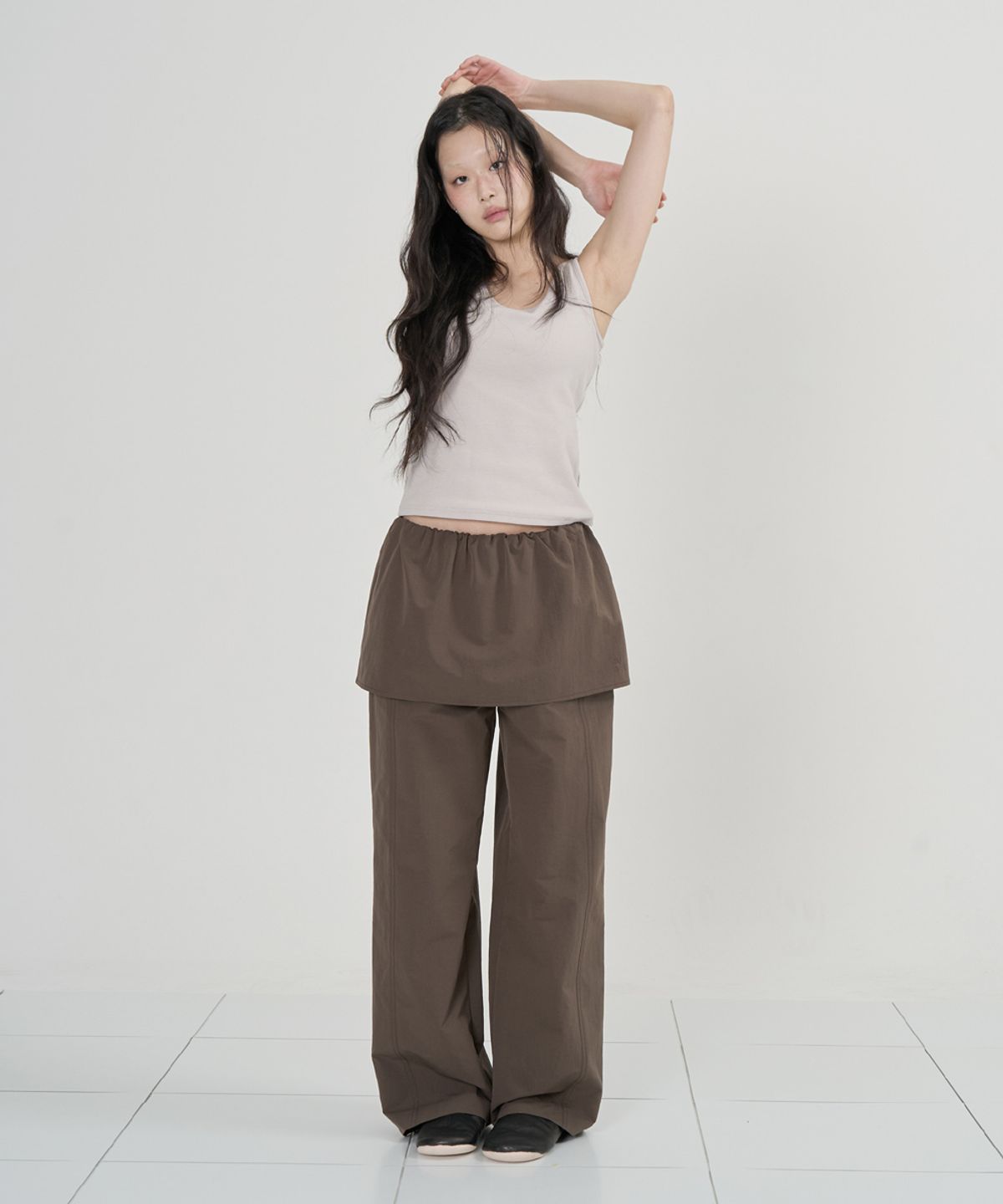 오우앗(OUAT) 데일리 스커트 팬츠 (BROWN)