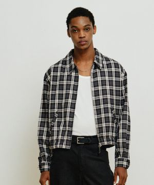 크롭 집업 셔츠 자켓 [블랙]