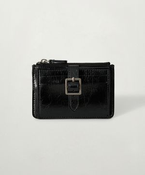 빈티지 버클 카드 지갑 블랙