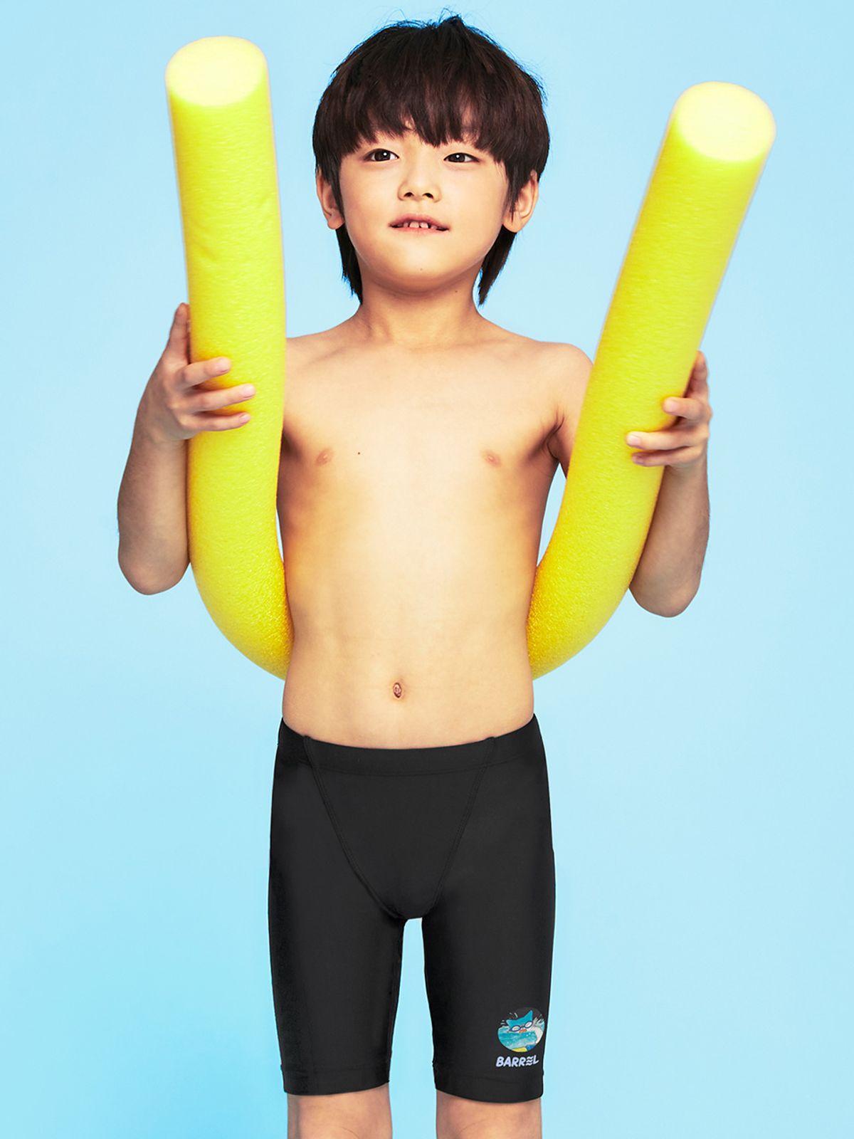 배럴(BARREL) 야옹이 수영 교실 남아 베이직 4부 재머 수영복 블랙 (B6SKSMS310BLK)