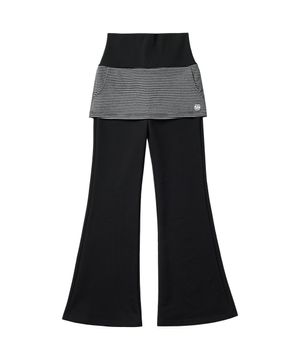 스트라이프 레이어드 스웨트 스커트 팬츠