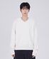 미니멀 브이넥 크롭 니트 아이보리