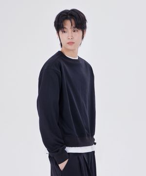 컴포트 크롭 스웨트 셔츠 블랙