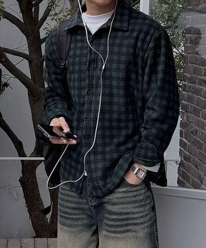 [담요셔츠❄] 모노 플리스 체크셔츠 자켓 [XL-6XL]