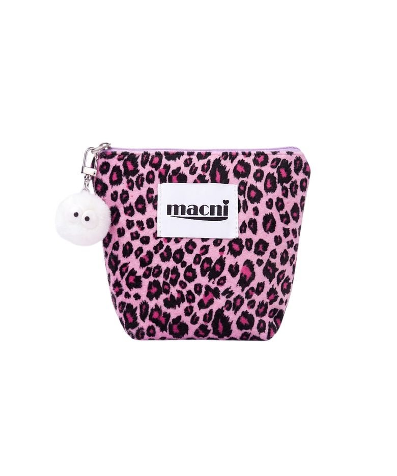 LEOPARD STANDY POUCH PINK