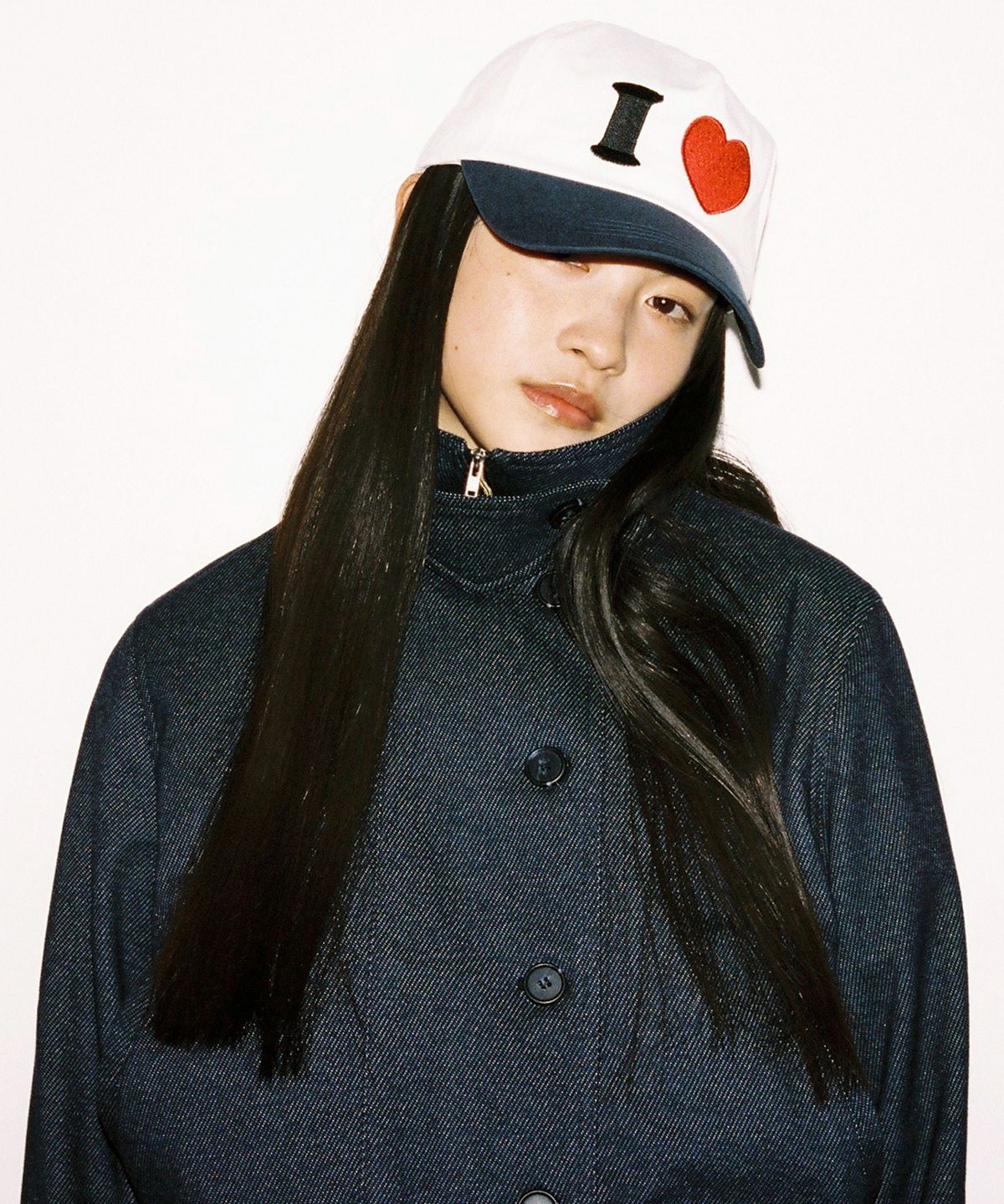 웹하우스(WEBHOUSE) 아이 러브 웹하우스 캡 - 화이트/네이비