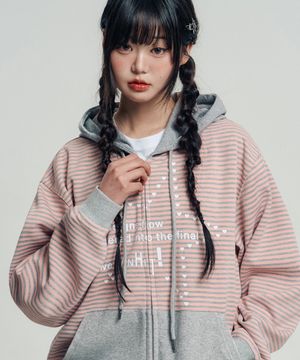 WAV 스트라이프 후드집업