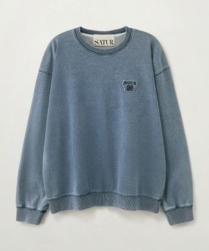 데님 라이크 워시드 스웨트셔츠 블루