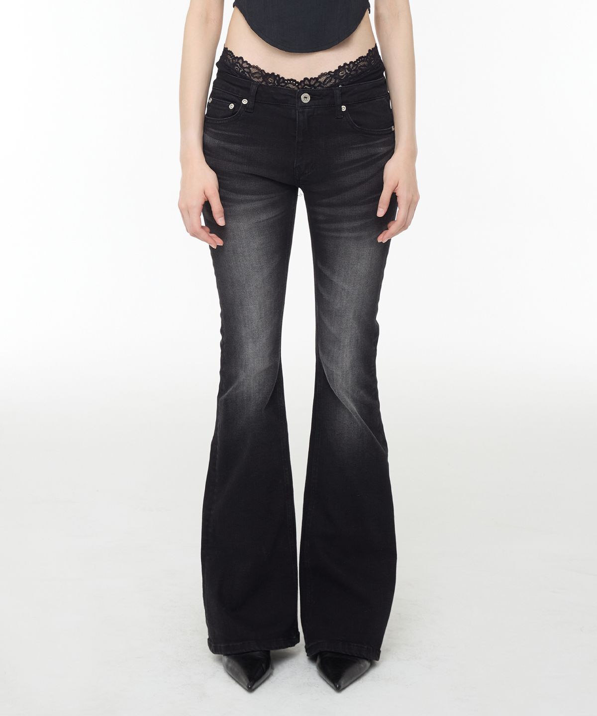 락케이크(ROCKCAKE) Nova Bootcut Jeans - Black