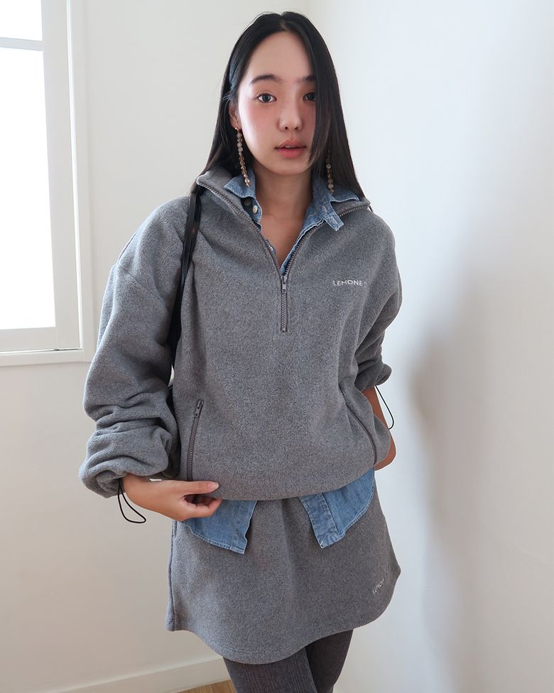 Warm Puff Fleece Skirt - Gray