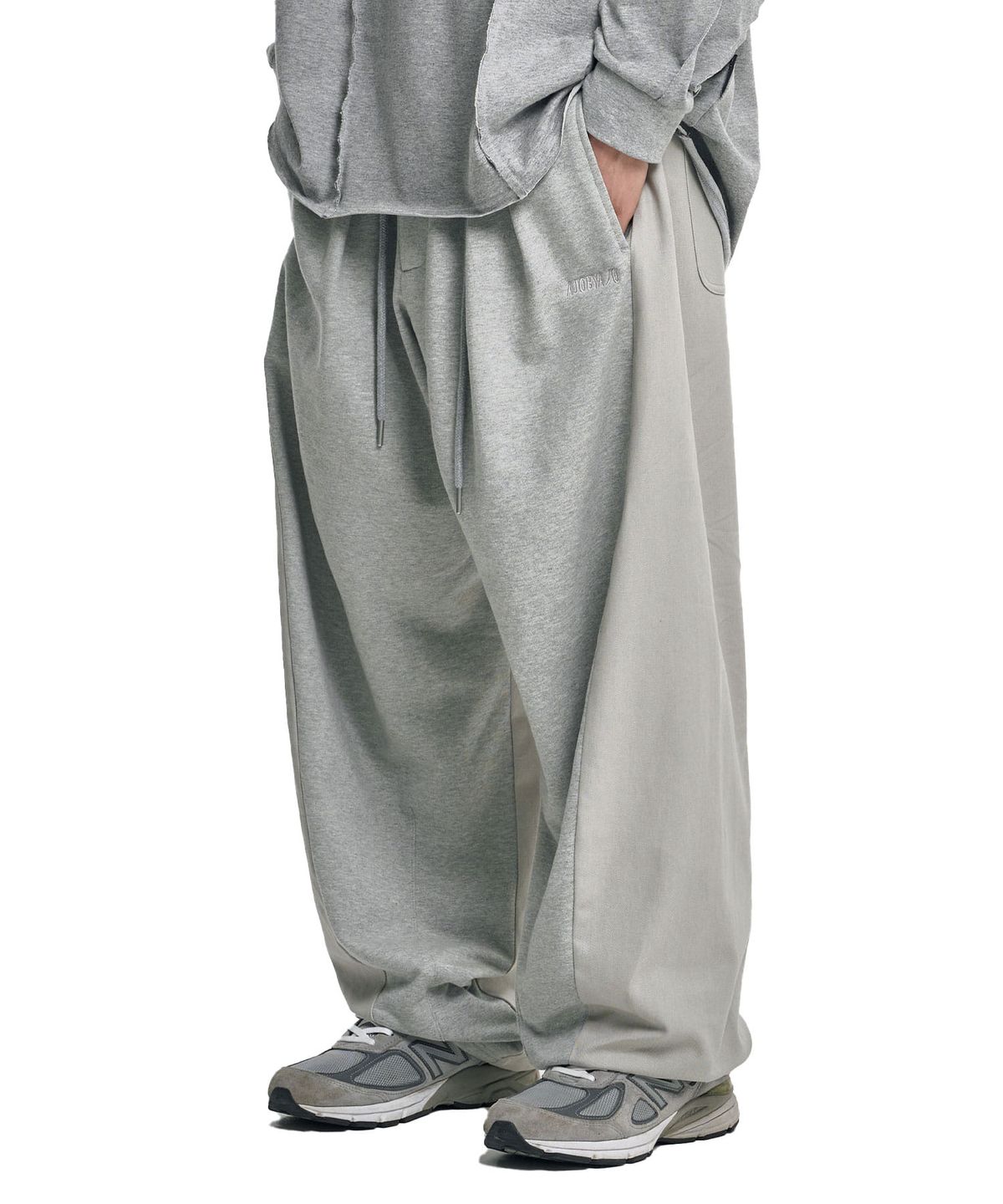 아조바이아조(AJOBYAJO) Dual Fabric Hybrid Pants [MELANGE GREY]