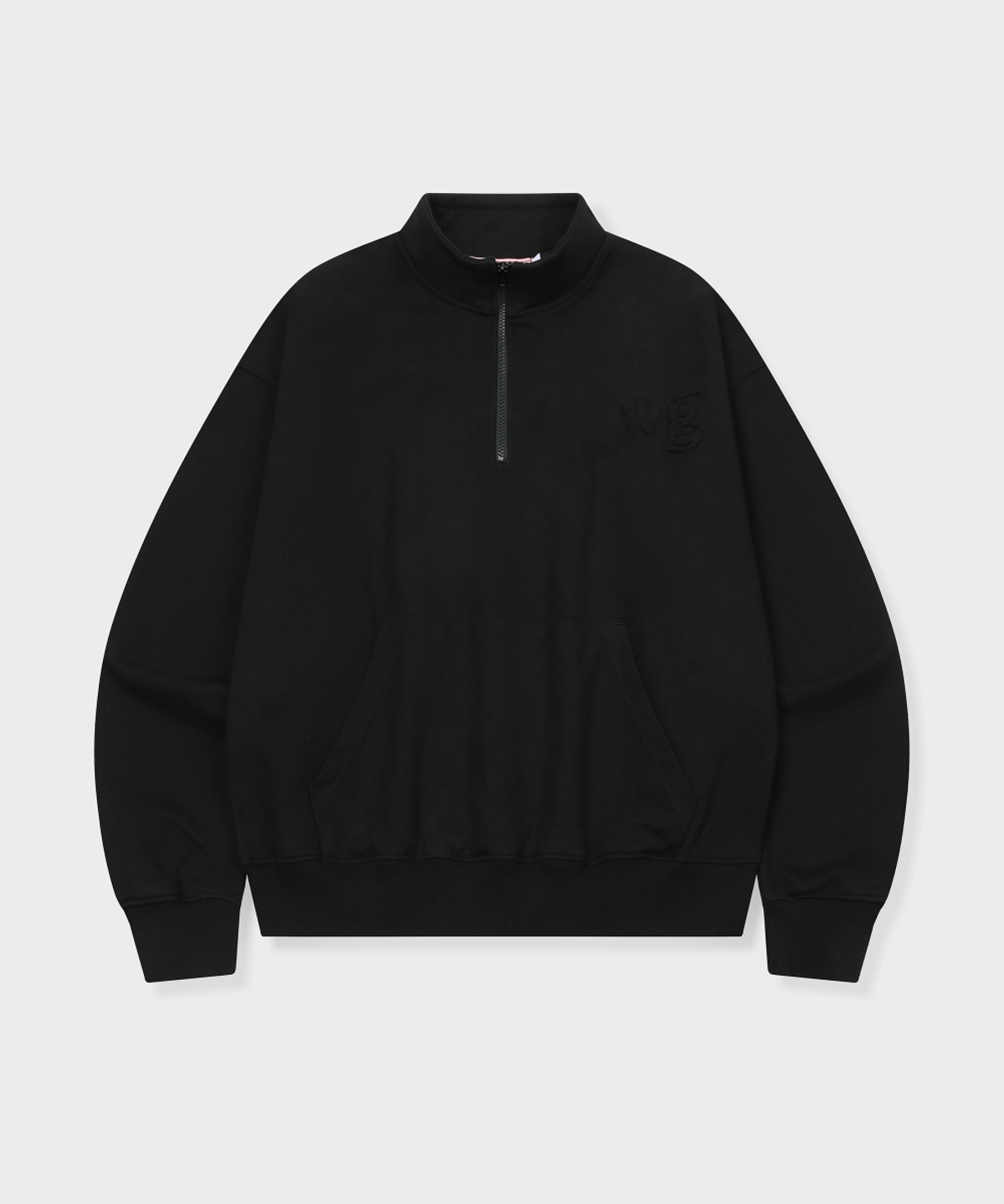글런든(GRUNDEN) SIGNATURE LOGO HALF ZIP-UP (BLACK)