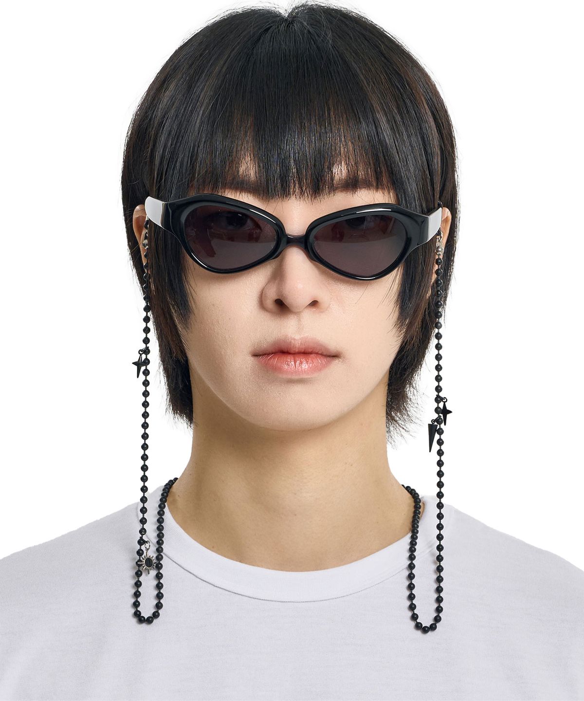 아조바이아조(AJOBYAJO) Mixed Charm Eyewear Chain [BLACK]