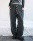 CHECK LAYERED SWEATPANTS(CHARCOAL)