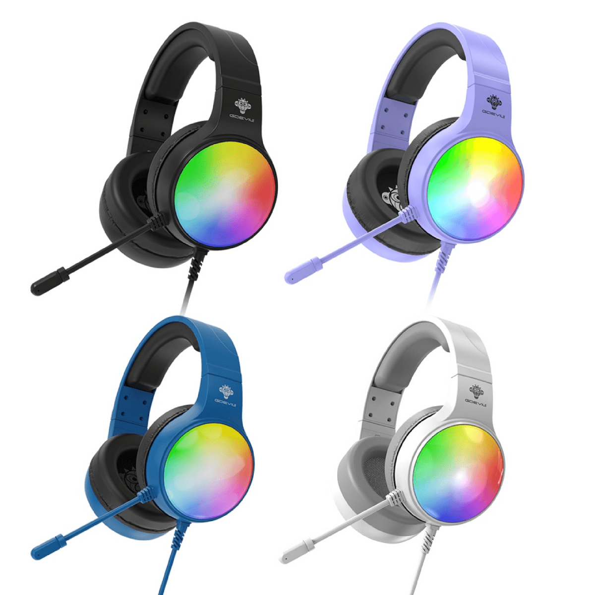지데빌(GDEVIL) G535 AURORA RGB LED 인체공학적 게이밍 헤드셋