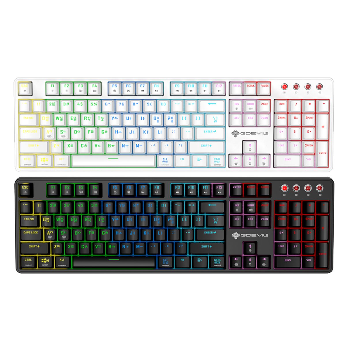 지데빌(GDEVIL) G917 SCUD 개스킷 게이밍 기계식 키보드 LED 지원