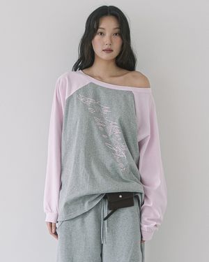 LVER BOAT NECK RAGLAN L/S TEE(GREY)