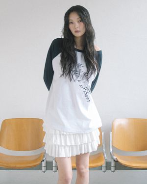 LVER BOAT NECK RAGLAN L/S TEE(WHITE)