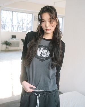 ROSE RAGLAN L/S TEE(CHARCOAL)