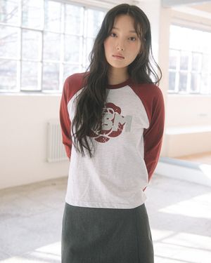 ROSE RAGLAN L/S TEE(WINE)