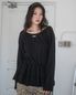 DOUBLE FRILL L/S TEE(BLACK)