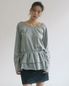 DOUBLE FRILL L/S TEE(GREY)
