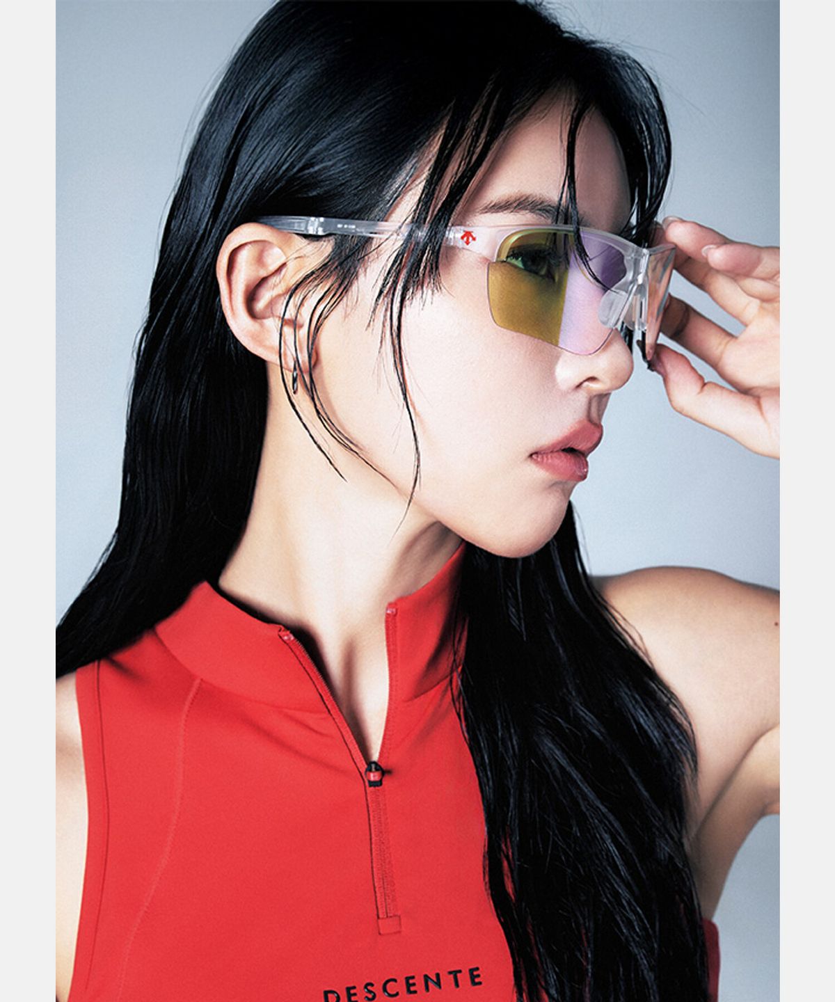 데상트(DESCENTE) 러닝 변색 폴딩 선글라스 화이트 SR123REQ30