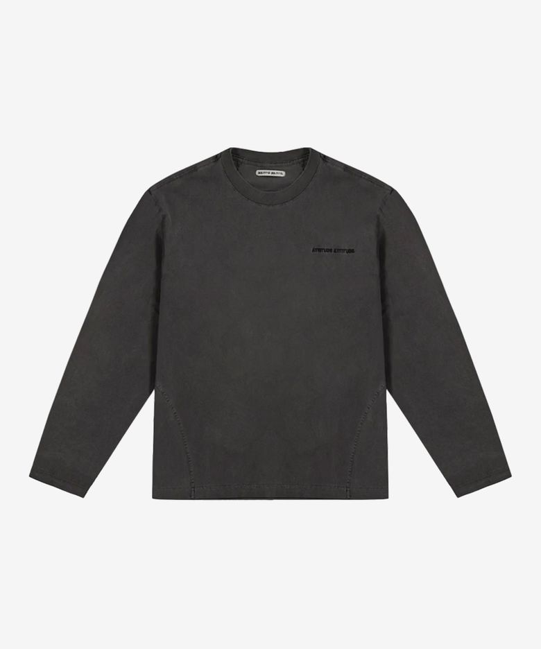 AA Curved Garment Dyeing Long Sleeve Grey