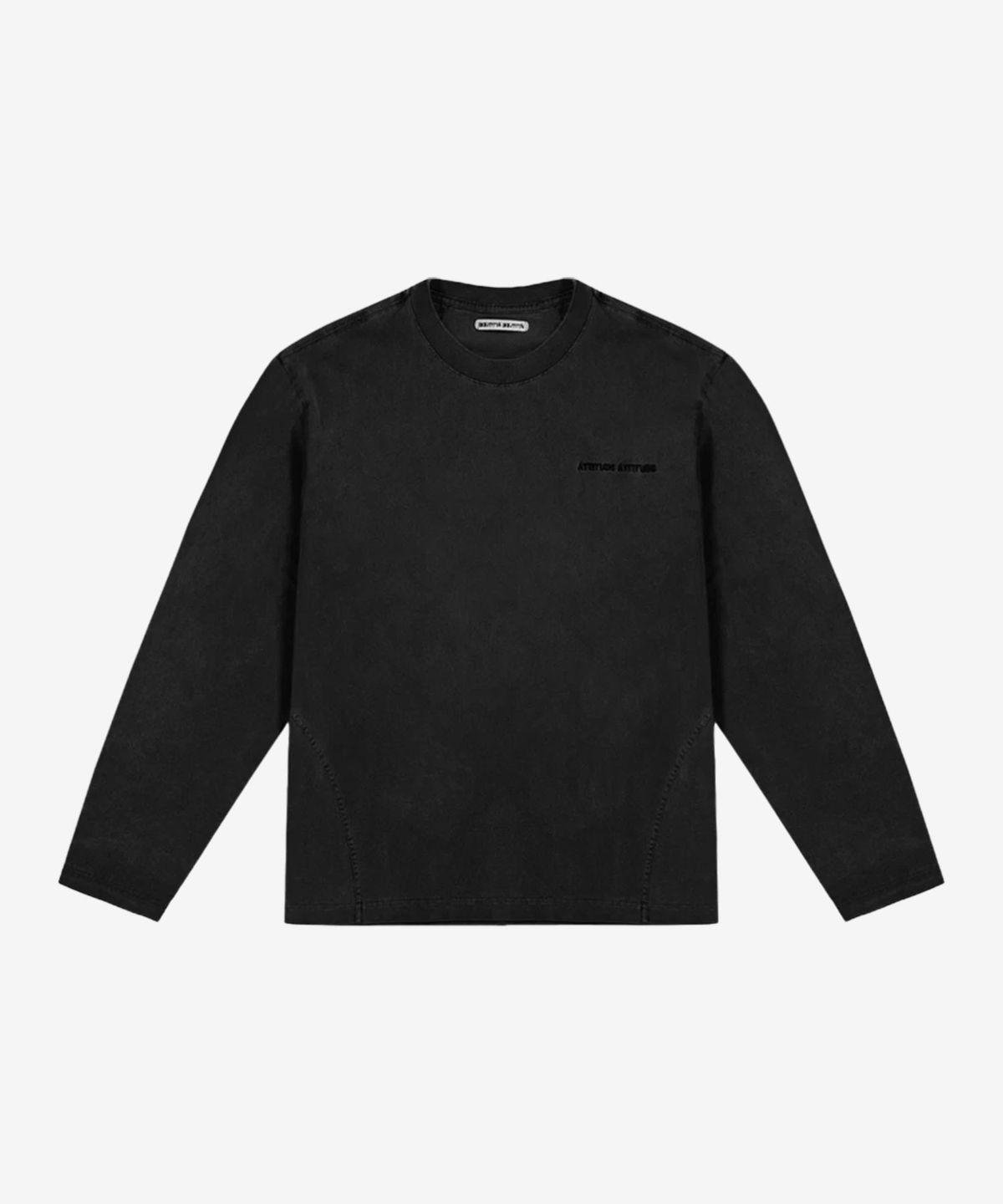 애티튜드 애티튜드(ATTITUDE ATTITUDE) AA Curved Garment Dyeing Long Sleeve Black