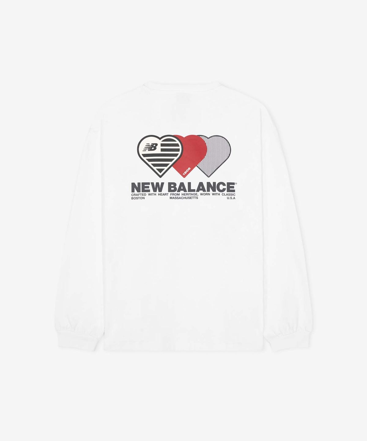 뉴발란스(NEW BALANCE) NBNDG3A013 / MINIMAL HEART COLLECTION 그래픽 긴팔티 (WHITE)
