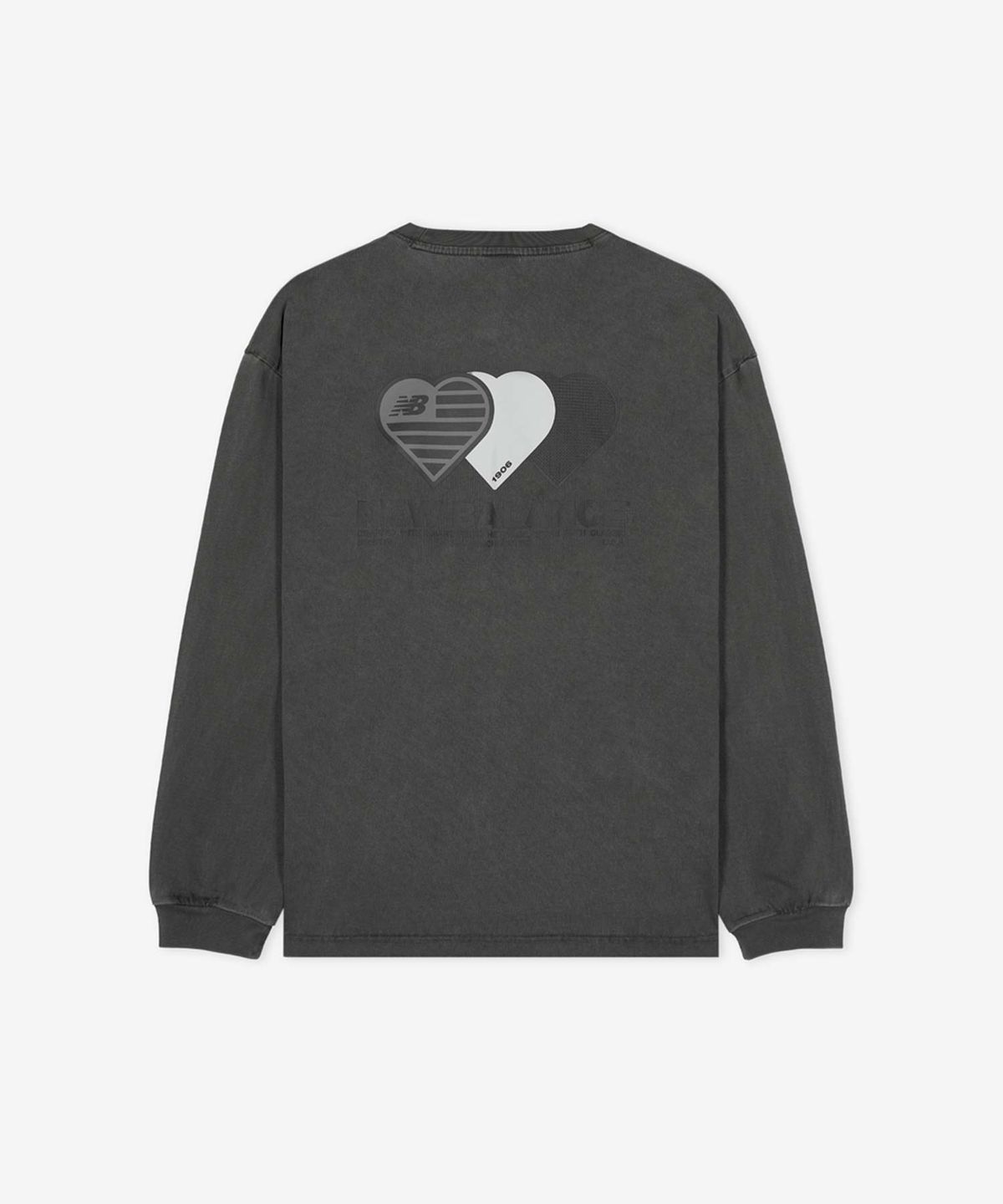 뉴발란스(NEW BALANCE) NBNDG3A013 / MINIMAL HEART COLLECTION 그래픽 긴팔티 (CHARCOAL)