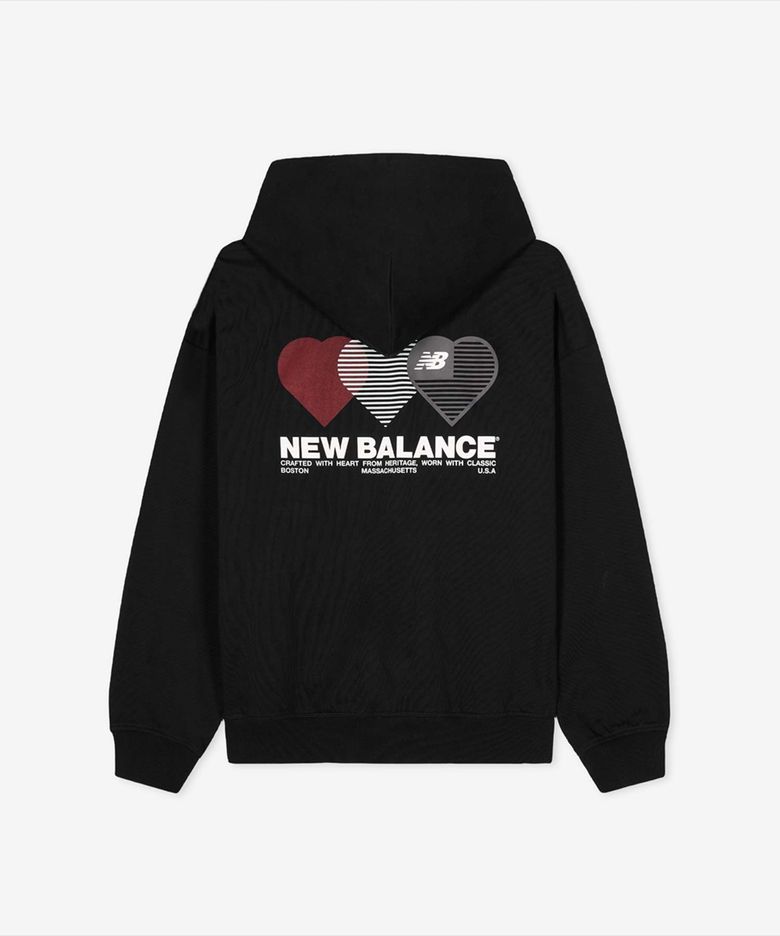 NBN0G2A033 / UNI NB 하트 그래픽 후드티 (BLACK)