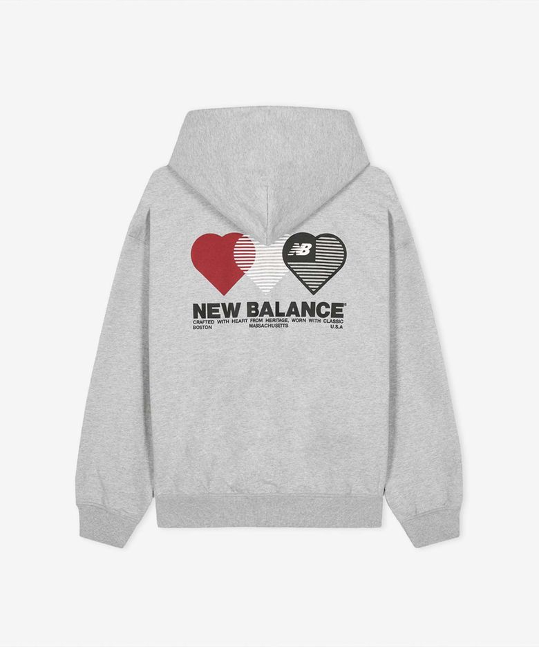 NBN0G2A033 / UNI NB 하트 그래픽 후드티 (GRAY)