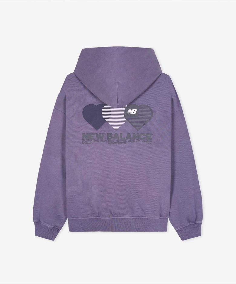 NBN0G2A033 / UNI NB 하트 그래픽 후드티 (DARK PURPLE)