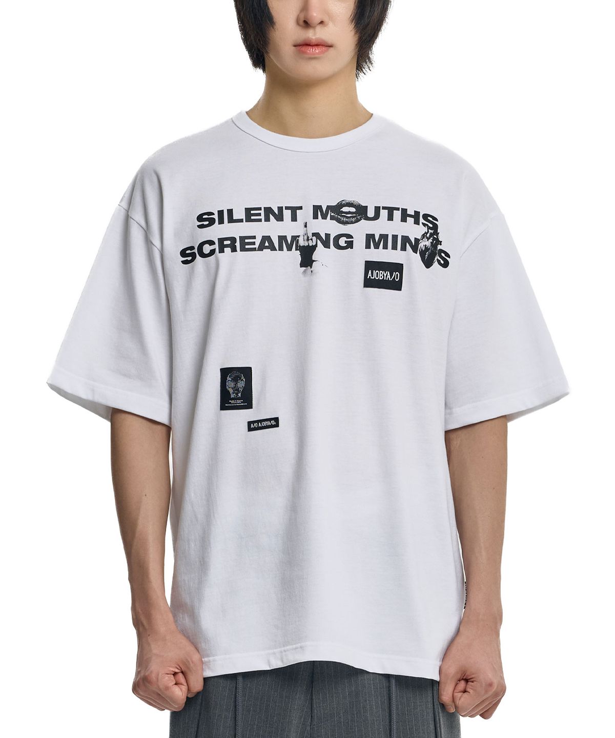 아조바이아조(AJOBYAJO) SMSM Slogan T-Shirt [WHITE]