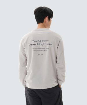 소로나 레터링 긴팔 티셔츠 (S26SUFTL62) Ice Gray