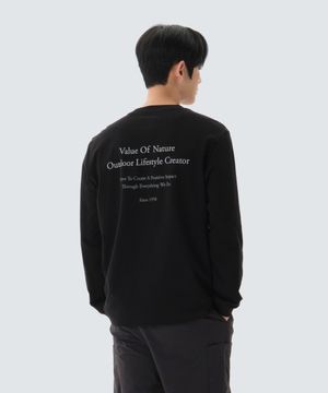 소로나 레터링 긴팔 티셔츠 (S26SUFTL62) Black