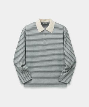 멀티 스트라이프 피케 폴로 셔츠 (멜란지그레이)
