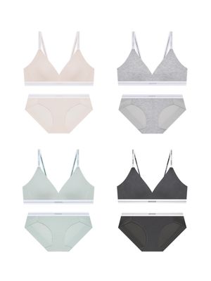 화이트밴딩 텐셀 브라렛 팬티 세트 - 4Colors