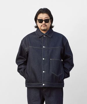 [빅사이즈]인디고 셰이드 데님 트러커 자켓