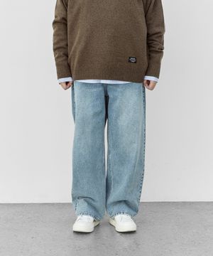 [빅사이즈]스카이 셰이드 루즈 데님 팬츠