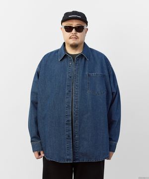 [빅사이즈]엣지 셰이드 오버핏 데님 셔츠