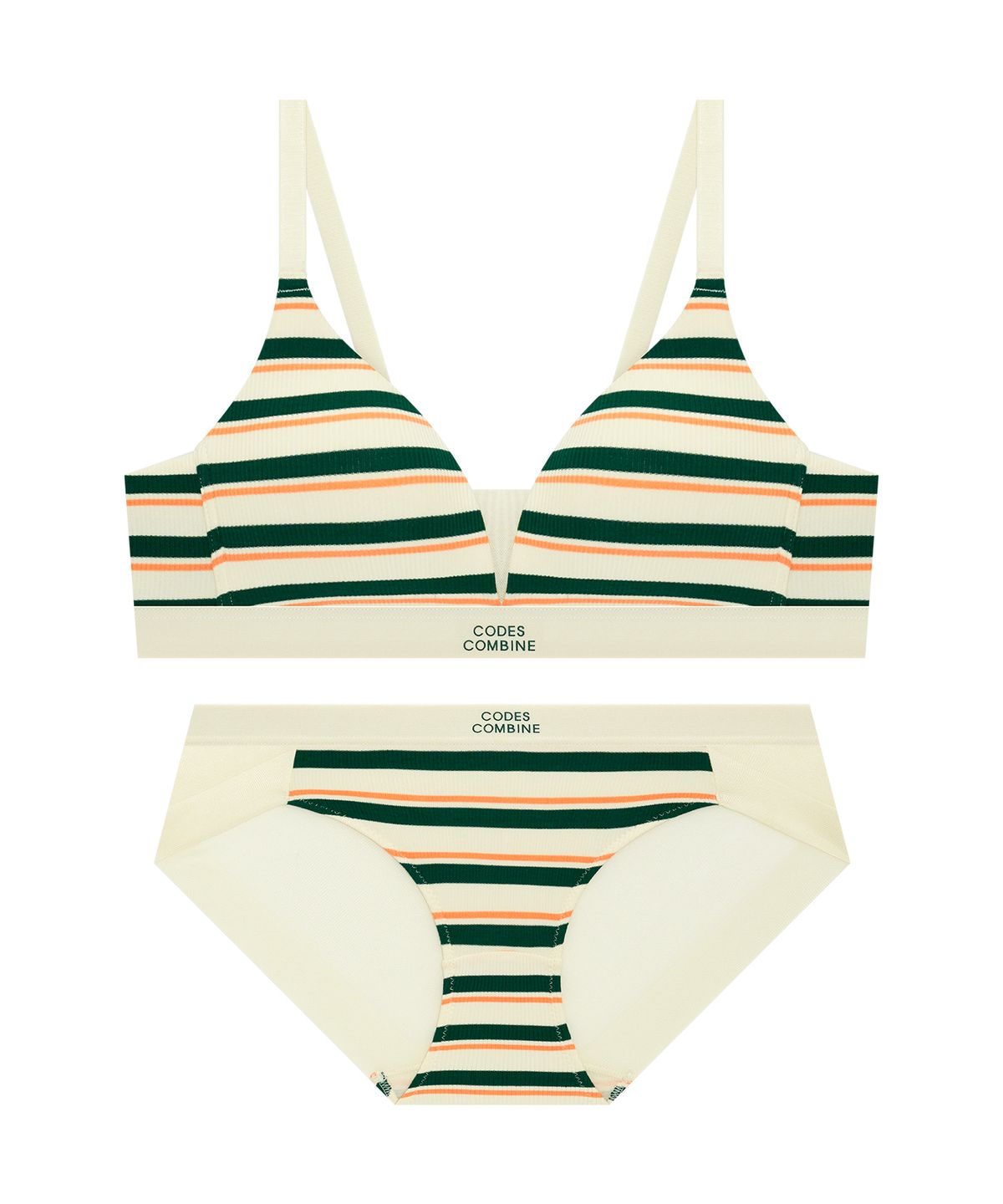 코데즈컴바인 이너웨어(CODES COMBINE INNERWEAR) 시트러스가든 골지 노와이어 브라팬티세트