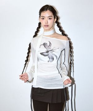 릴리 스카프 탑 [아이보리]