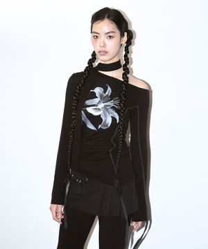 릴리 스카프 탑 [블랙]