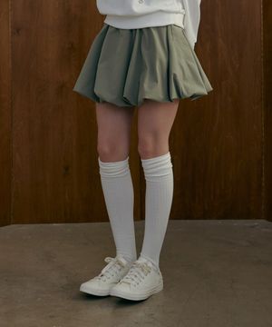 펌킨 스커트 숏 팬츠-카키