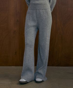 원마일 골지 니트팬츠-멜란지