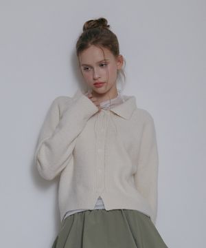 레이스포인트 카라 가디건-크림