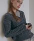 우드버튼 케이블 가디건-차콜